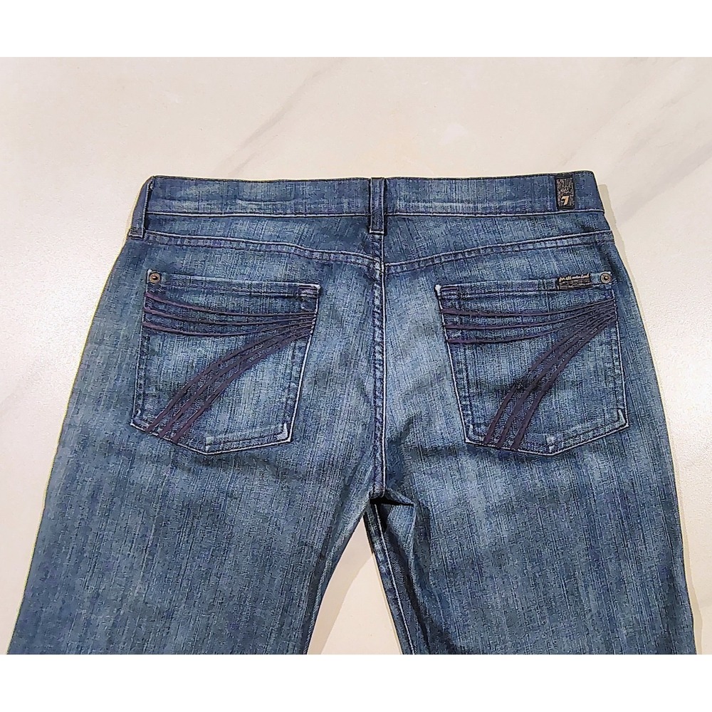 7 For All Mankind Dojo Women Bootcut Flare Jeans Blue Size 32 Mid Rise Denim USA - Picture 10 of 16